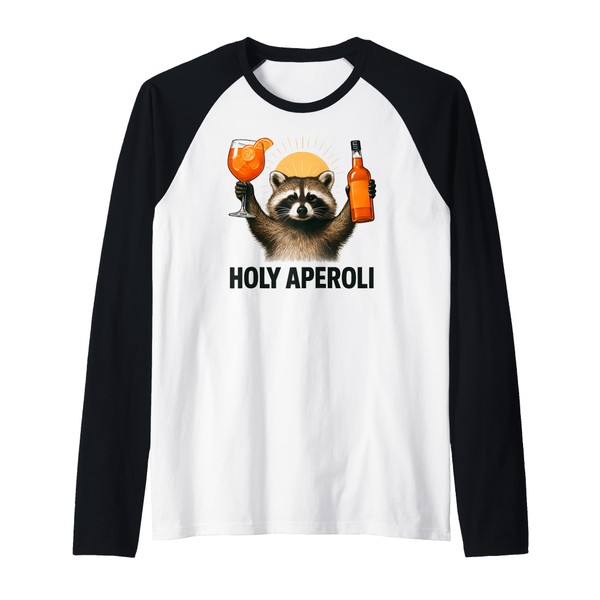 Holy Aperoli - Funny Raccoon Party Raglan Baseball Tee