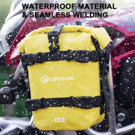 UROUK 6-8L Waterproof Motorcycle Bumper Bag Motor Crash Bar Bag Side Frame Pannier Bag with Shoulder Strap - Essential Riding Gear for Motorcycles