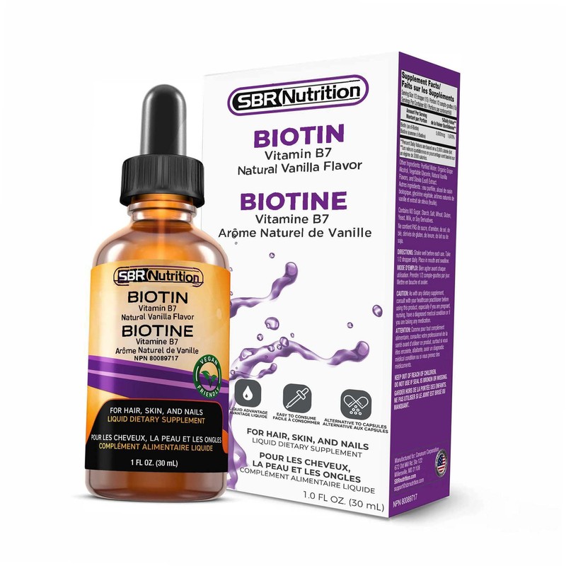 SBR Nutrition Biotin Liquid Drops, 5000mcg per Serving (60) 1.0Fl.oz