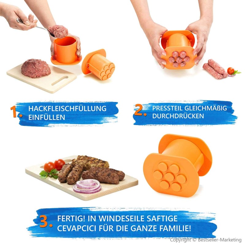 Cevapomaker Cevapcici Press Quick and Easy Also for Croquettes and