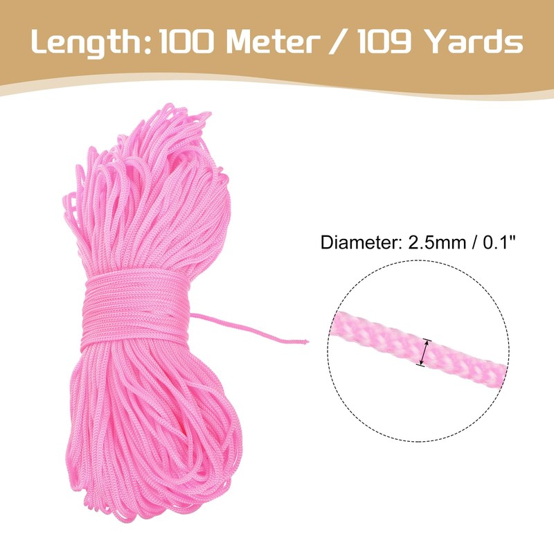 Rebower Macrame Cord 2.5mm x 100M, Polyester Macrame Rope Twisted
