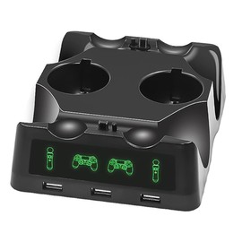 Sarini Multi Functional Charger Dock for P4 Controllers Four Charging Station for P4 P4 Move and P4 VR Controllers