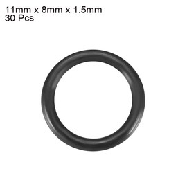 sourcing map Pack of 30 O Ring Sealing Rings Rubber Seal 11 mm AD 8 mm ID 1.5 mm Thickness Nitrile Rubber NBR Washer Seal Kit for Sealing Elements Tap Connector Repair Car