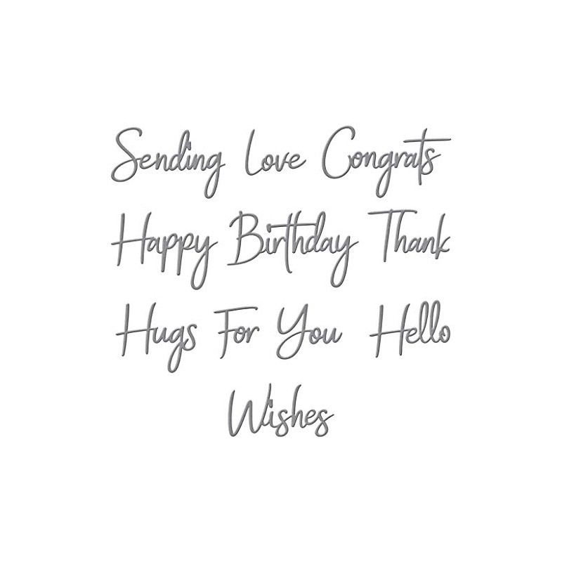 Spellbinders Etched Dies SENTIMENTS, Metal