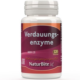 Digestive Enzymes, 120 Tablets, Naturbite. Improves the Digestive Process by Facilitating the Breakdown and Absorption of Nutrients from Food
