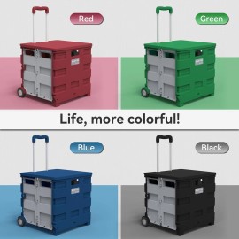 Allottex Outdoors Box Trolleys Foldable Collapsible Mobile Cart - Red