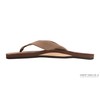 Rainbow Single Layer Premier Leather Woman's Sandal (Dark Brown) Size
