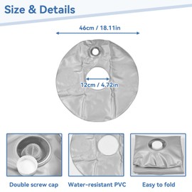 Frdhee 2PCS 18" Water Bags for Feather Flag Base, Upgraded Thickened PVC Umbrella Base Water Weight Bag Foldable Round Water Weight Bag Sandbag for Patio Beach Umbrella Base Stand