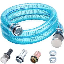 1 Inch Suction Hose, Fuel Transfer Hose for Oil/Diesel/Kerosene/Gasoline Transfer Pump, 6.5FT Long with 3/4 & 1 Inch Threaded Couplings