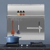 Stainless Backsplash Behind Stove With Shelf, 30 x 30.7 Inch