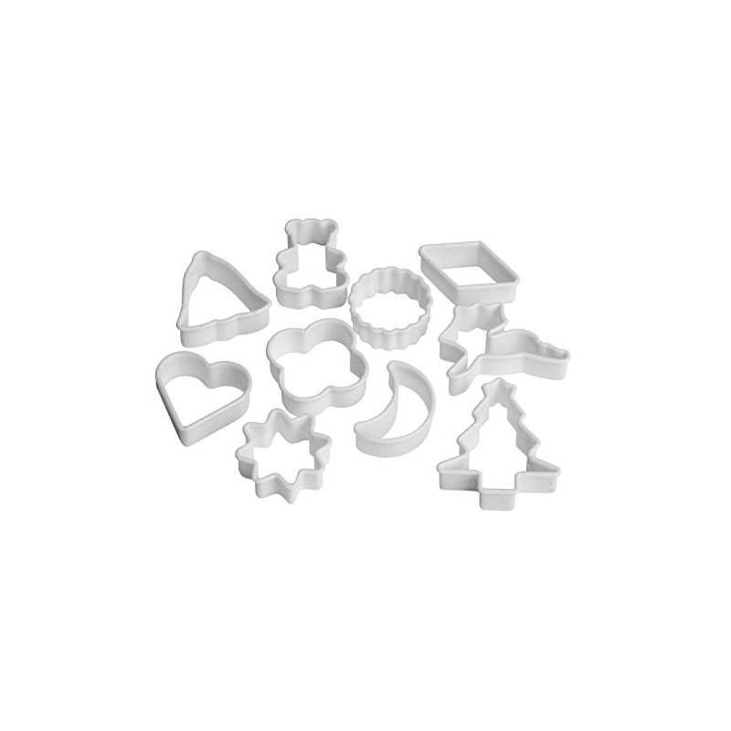 Premier Housewares 806578 Cookie Cutters - Set of 10, White