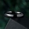 King Will Basic 4mm Men's Black Tungsten Carbide Ring Domed