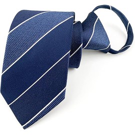 [Room of Love] Men's One-Touch Necktie, Business Neck, Zip, Easy Tie, Can Be Worn in 5 Seconds, For Funerals, Weddings, School Entrance Ceremonies, Graduation Ceremonies, Stripes, Plain, Width 2.8