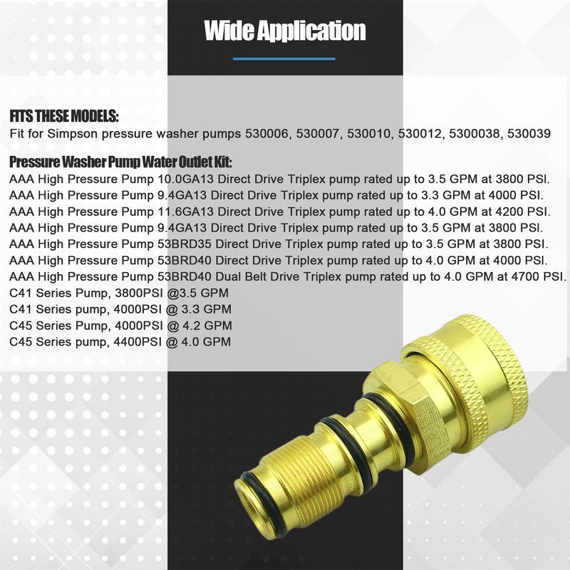 7110331 High Pressure Cleaning Pump Water Outlet Kit Fit for