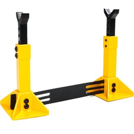 RC Car Jack Stand for 1/8 1/10 Scale Climbing Crawler Car Jack Stand Scale Accessory for Traxxas TRX4 Axial SCX10 RC4WD Tamiya CC01 D90 HPI HSP D110 TF2 Redcat Gen7 Gen8, 2Pcs Metal Jack Stand(Yellow)