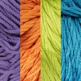 JubileeYarn Bamboo Cotton Chunky Yarn - 100g/Ball - Shades of Tropical Colors - 4 Balls