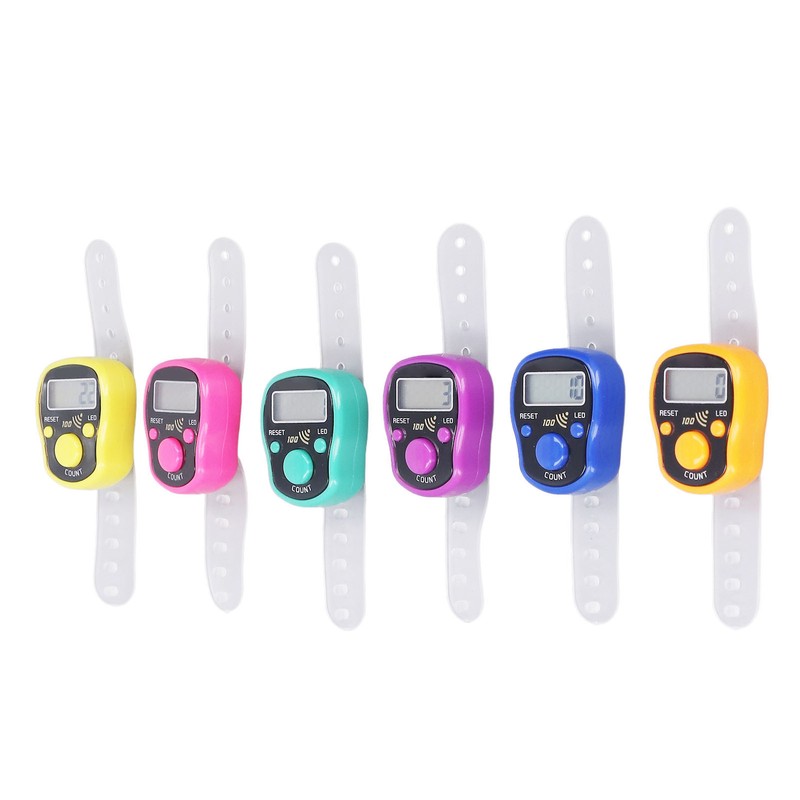 6 Pcs Electronic Finger Counter Portable Lightweight Adjustable Ring Clicker