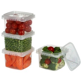 16 oz. Square Clear Deli Food Storage Containers With Lids Tamper evident security system and easy stackable and space saver shape Restaurant Take Out/Freezer microwave and dishwasher safe - 25 sets
