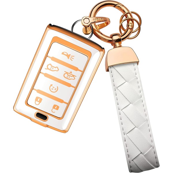Bqepe for Jeep Key Fob Cover Keychain Fit for 2021-2025