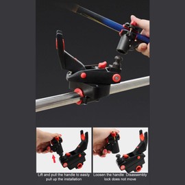 VGEBY Adjustable Fishing Rod Holder, Fishing Boat Rod Holder Soft Touch Ergonomic 360°Rotation(Large)