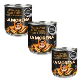 Pack 3 Chiles Rellenos De Queso La Morena 380g C/u