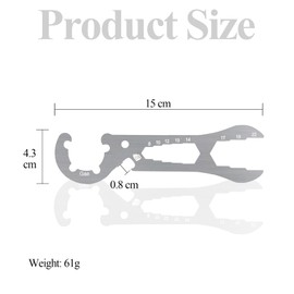 T TAKONE Stainless Steel Gas Bottle Wrench - For 11 kg Propane Gas Bottle, with Gas Regulator Key & Bottle Opener - Suitable for Outdoor Use (Silver)