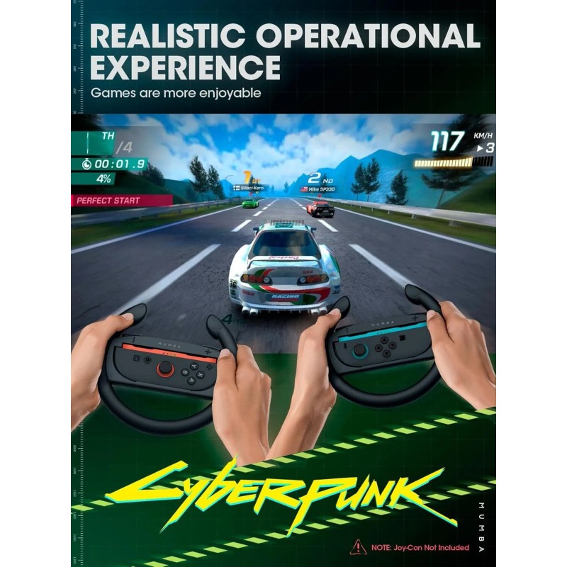 Mumba Steering Wheel for NintendoSwitch 2 JoyCon Controller GamesAccessory 2Pack