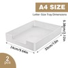 2 Pcs Rectangular Plastic Desk Organizer Tray, Desk Letter Tray,