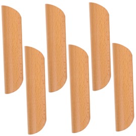 jojofuny Semi-Circle Cabinet Door Pull Handles 6 Pack Wooden Drawer Pulls in Lacquer Enhance Your Home's Style Functionality