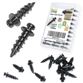 Bear Double Headed Claw Hanger Screws - Ideal for Picture Frames,Mirror,Art,Decor Hanging, for D-Rings, Sawtooth, Wire and Keyholes, Black