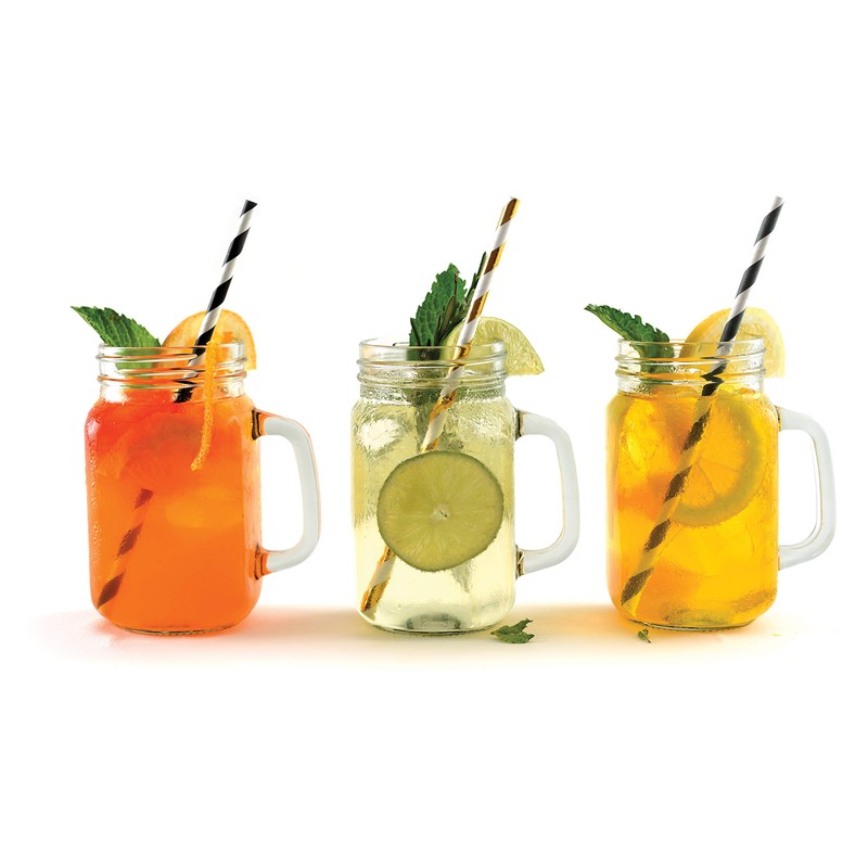 Norpro Paper Drinking Straws (100 Pack), 100% Biodegradable-Black, Gold and