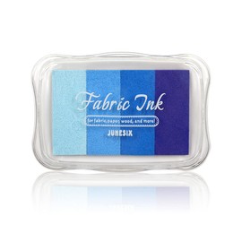 Colorful Fabric Ink Pads, Craft Rainbow Finger Ink Pads Stamps Partner, Washable Pigment Pad for Rubber Stamps, Kids Card Making, Paper Wood (Multi Blue)