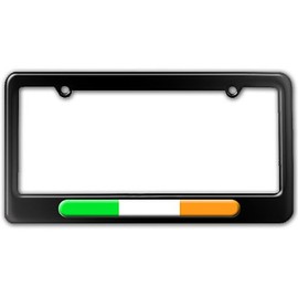 GRAPHICS & MORE Irish Flag - Ireland License Plate Tag Frame - Color Gloss Black