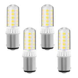 Yucclim 3W BA15S Single Contact LED Bulb 12V for RV Camper Trailer Motorhome 5th Wheel and Marine Boat, Lawn Mower, Snowblower, Replacement 1103/1141 / 1156 AC/DC12V-24V (4 PACK, Warm White)