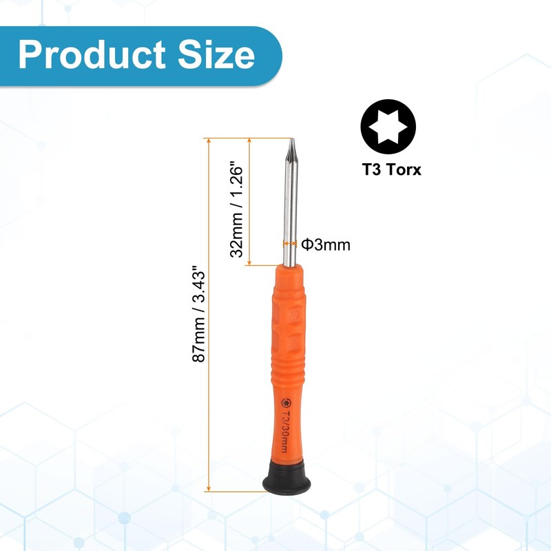 sourcing map 5pcs T3 Torx Mini Screwdriver 3mm Torx Head