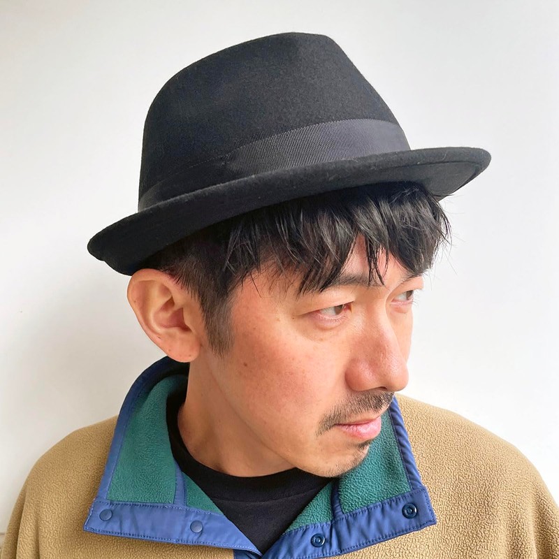 Basicuench Premium Charm Fedra Felt Hat, 100% Wool, Folded Hat,
