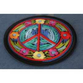 Ivamis Hippie Daisies Peace Patch Embroidered - 3x3 inch - P7474