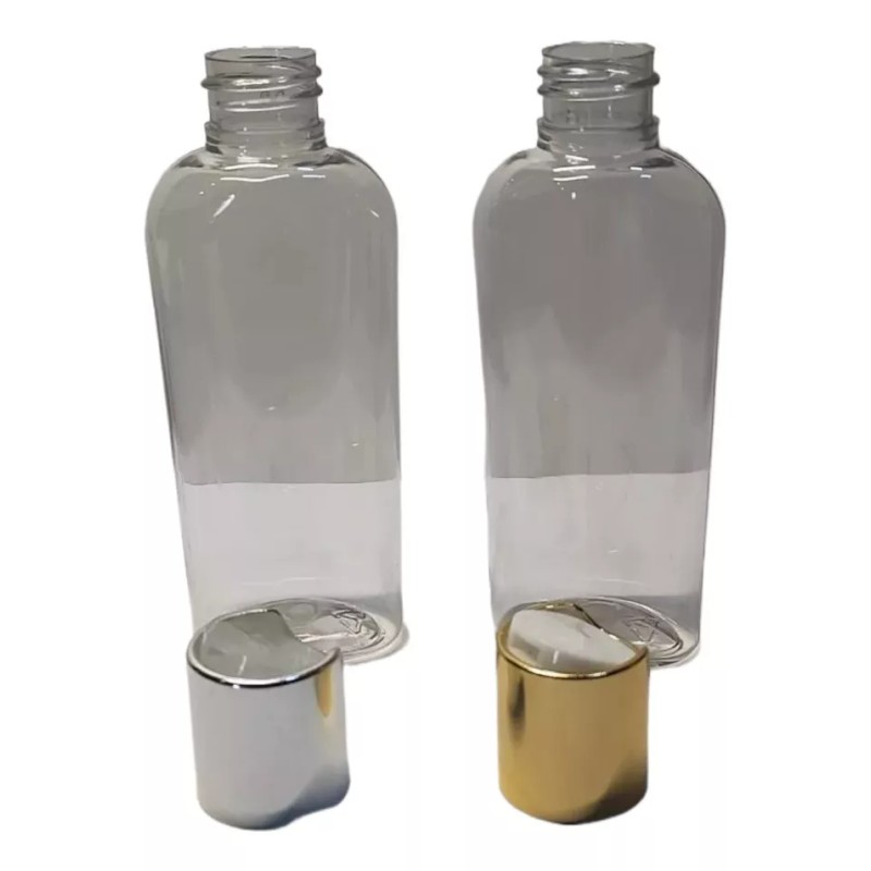 Meliar Frasco Pet 60 Ml Oval Con Tapa Disctop Dorada