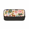 OWCRNEF Canvas Pencil Case Box Large Capacity Christmas Beige Black