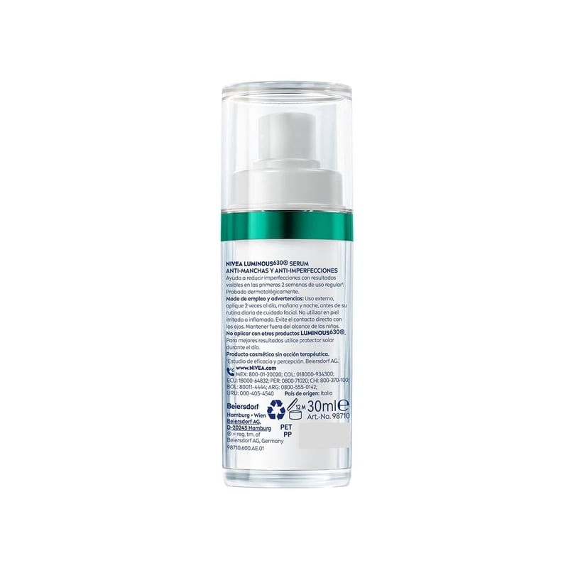 Serum Nivea Luminous 630 anti manchas tratamiento avanzado anti imperfecciones