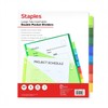 Staples Large Tab Plastic Two‑Pocket Insertable Dividers, 8‑Tab Binder Index
