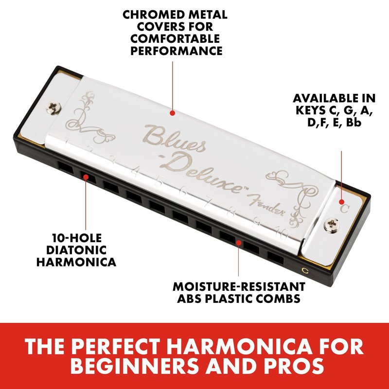 Fender Blues Deluxe Harmonica, Guitar Accessories, Key of C