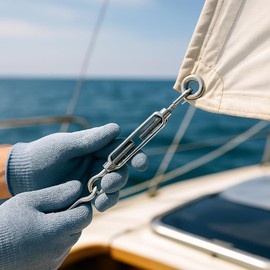 VEDA® 5X Set M5 Edelstahl Spannschloss – Drahtspanner mit Haken und Ösen, für Gartenzaun, Pflanzenstütze & Terrassendielen