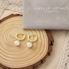 Philip Jones Gold Plated Pearl Drop Hoop Earrings