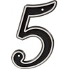 Hillman 845897 House Number 7, 6-Inch Reflective Silver, Black