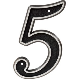 Hillman 845897 House Number 7, 6-Inch Reflective Silver, Black