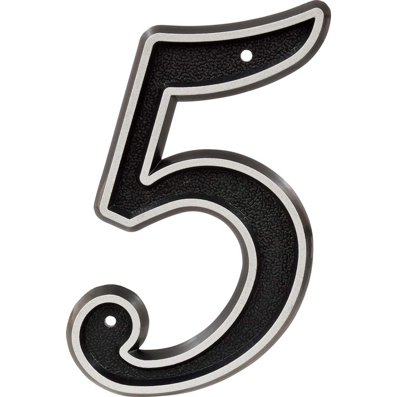 Hillman 845897 House Number 7, 6-Inch Reflective Silver, Black