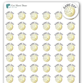 Volleyball Planner Sticker / 54 Fun Vinyl Stickers (1/2”) / Sports Exercise Fitness Health Workout Game Reminder/Essential Productivity Life Planner/Bullet Bujo Journal (Matte Vinyl, 1 Sheet)