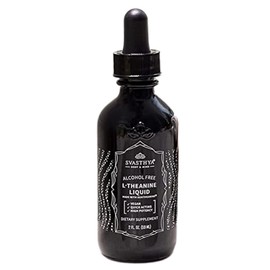 Svasthya Body & Mind 100% Pure L-Theanine Liquid Supplement – 2FL. OZ. (60ML) for Stress Reduction, Improved Concentration
