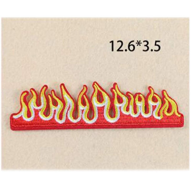 Wixine 5Pcs Embroidery Flames Fire Sew On Iron On Patch